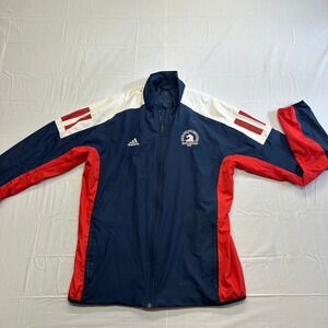 Adidas Boston Marathon 2020 Primeblue Medium Windbreaker Jacket Navy Red White